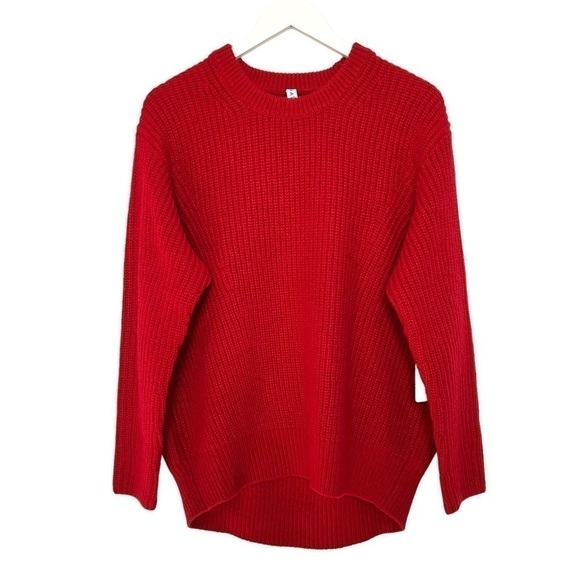 Athleta Cascades Cocoon Crew Neck Sweater Wool Blend Red Size S NWT - Picture 4 of 13